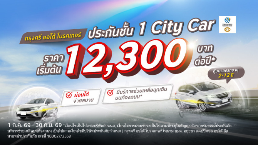 ประกันชั้น 1 City Car สบายกระเป๋า โดยบริษัท คุ้มภัยโตเกียวมารีนประกันภัย